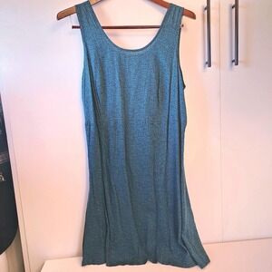 Vintage R & K Originals Woman Green Black Rayon Sleeveless Dress Plus Size 18 2X
